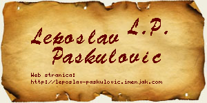 Leposlav Paskulović vizit kartica